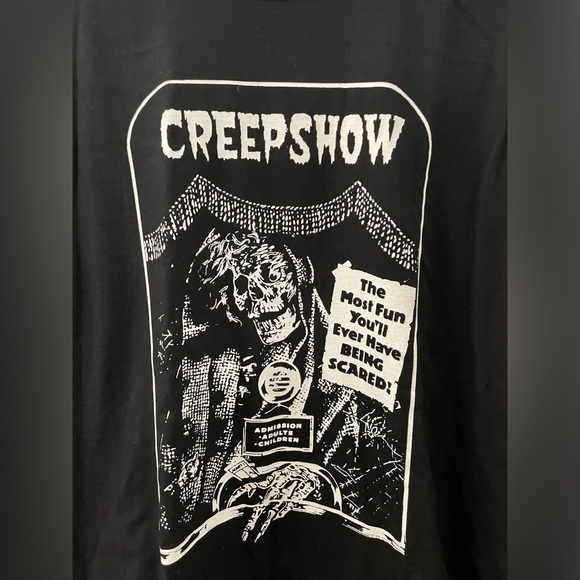 Unisex new black/white cotton graphic tee Scary Creepshow 1982 Mens fit 2XL - Picture 2 of 3